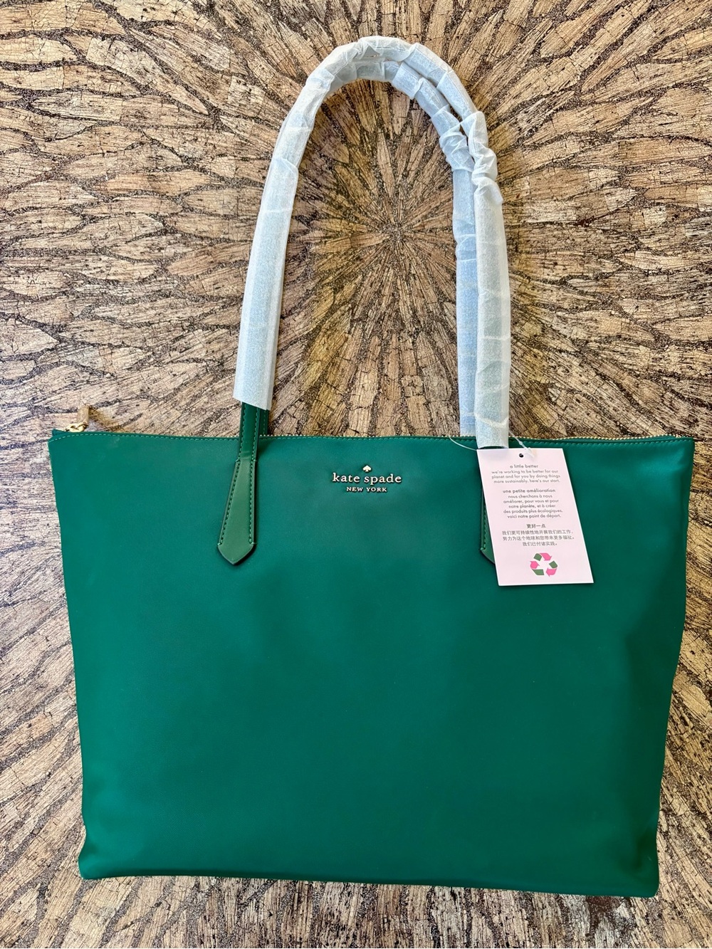 kate spade Green Nylon Top-Zip Tote